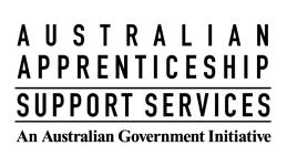 Australian Apprenticeships Support Services logo with tagline An Australian Government Initiative