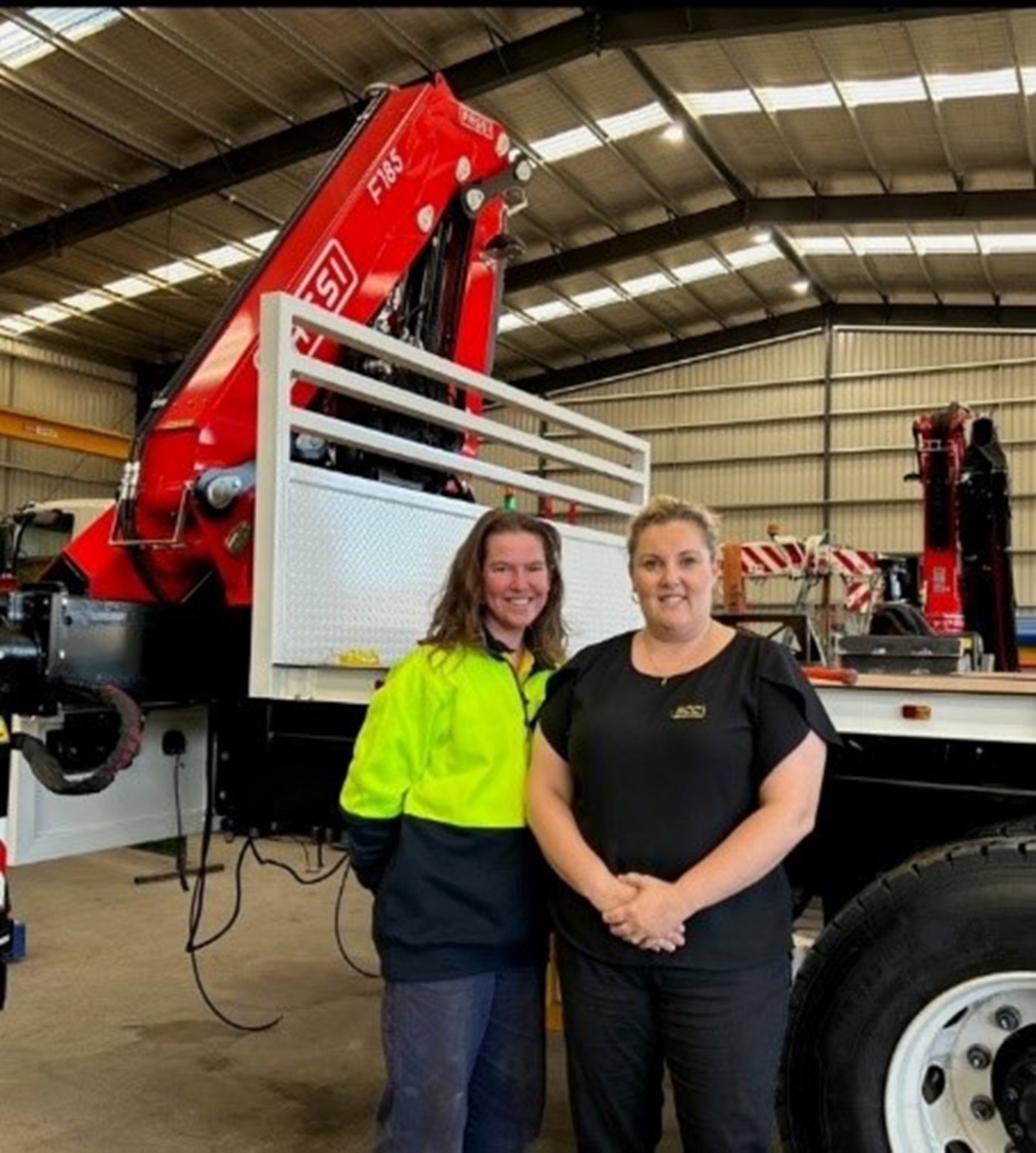Apprentice Chloe and employer Melissa at Border Crane Consultants