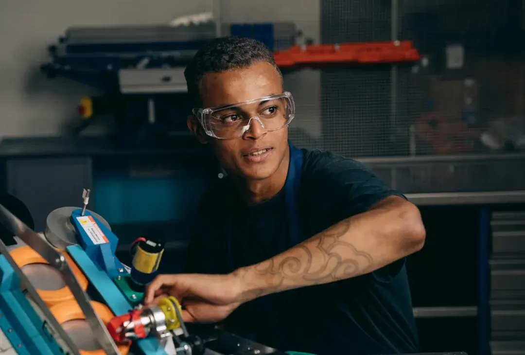 Male tradesman within the manufacturing industry