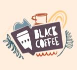 Black Coffee logo on a cream background
