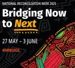National Reconciliation Week event details beside First Nations artwork