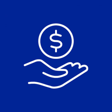 Iconographic image containing palm and dollar-sign