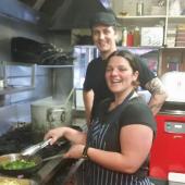 Cooker apprentice with her chef
