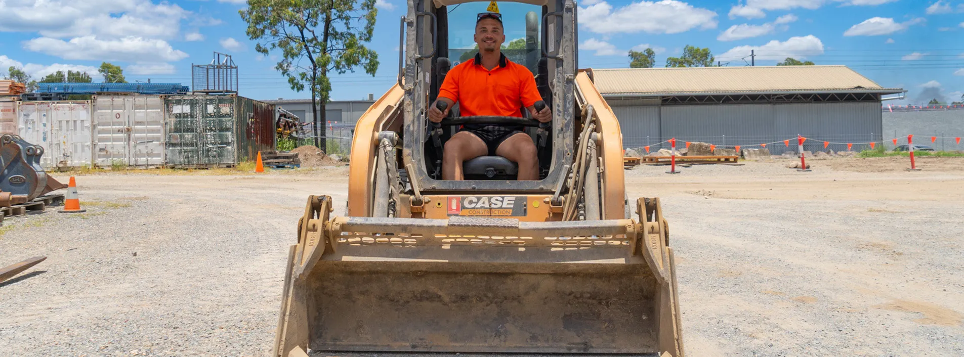Man driving earthmover