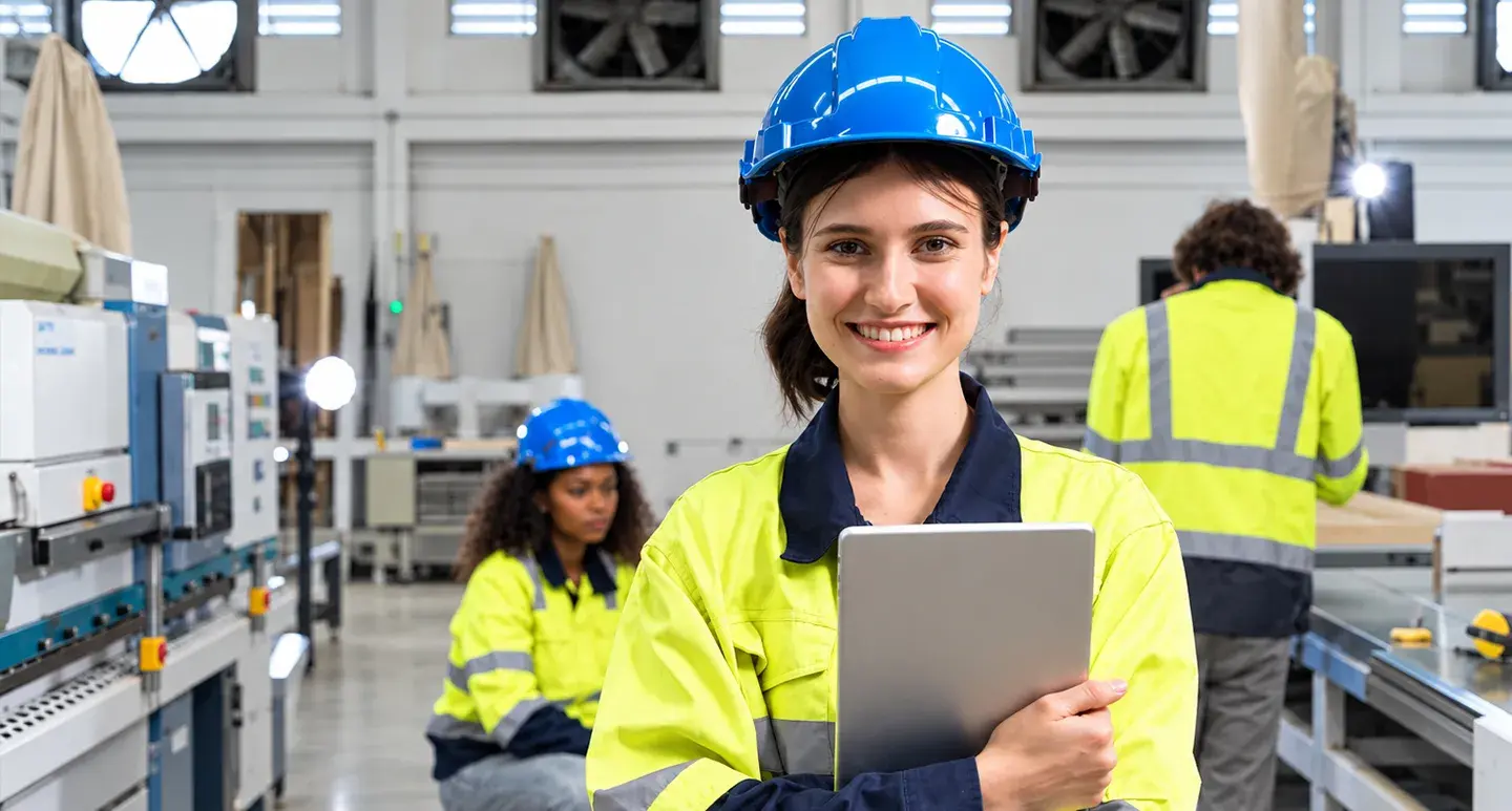 female worker in factory setting